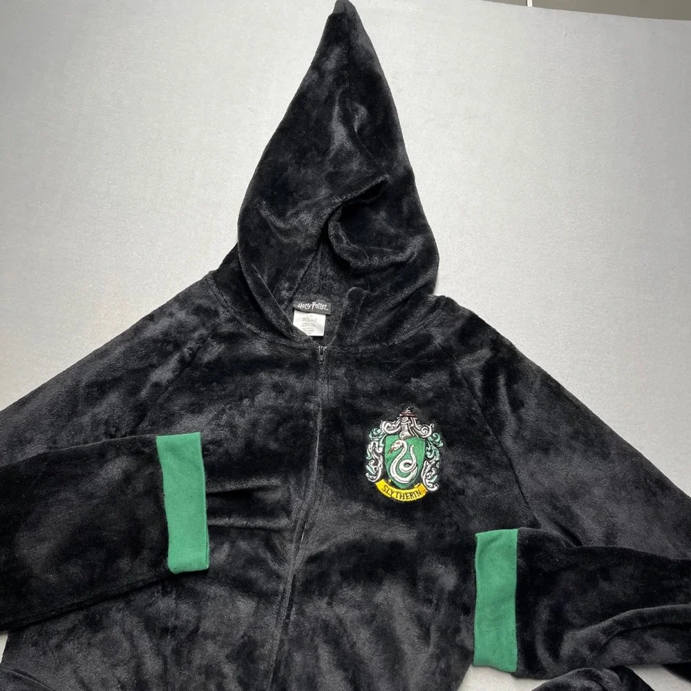 Harry Potter Robe Pajamas Hooded Plush‎ Black Green L XL